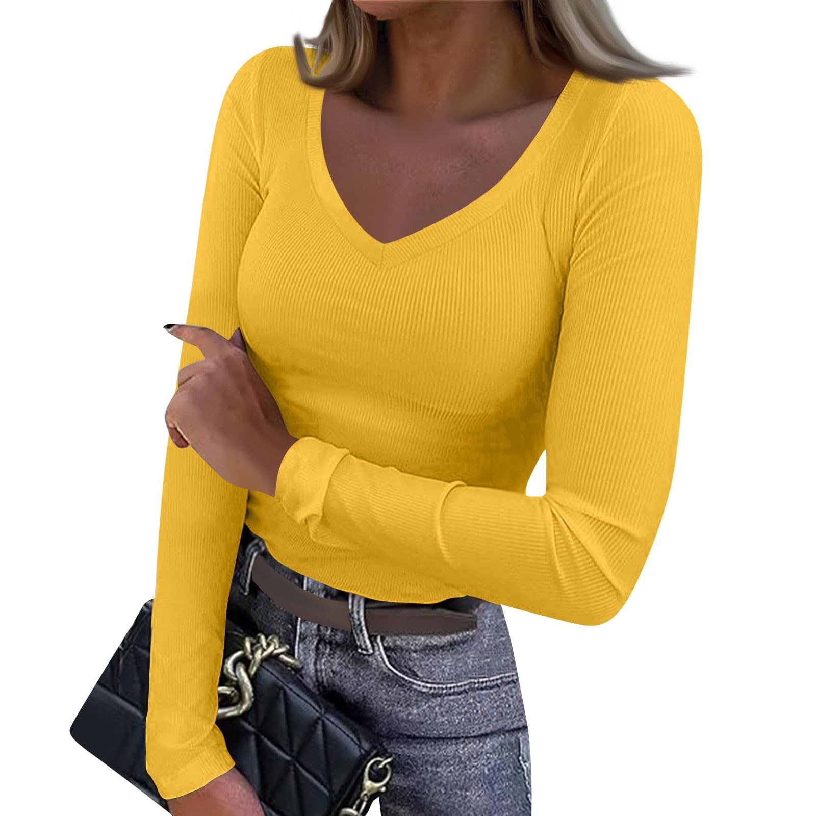 sous-Vêtements Féminins Col V Sportswear Femme Coton Tee Shirt Sport sous Pull Femme Hiver Grandes Taille sous-Vêtements Longue Vêtement Femme