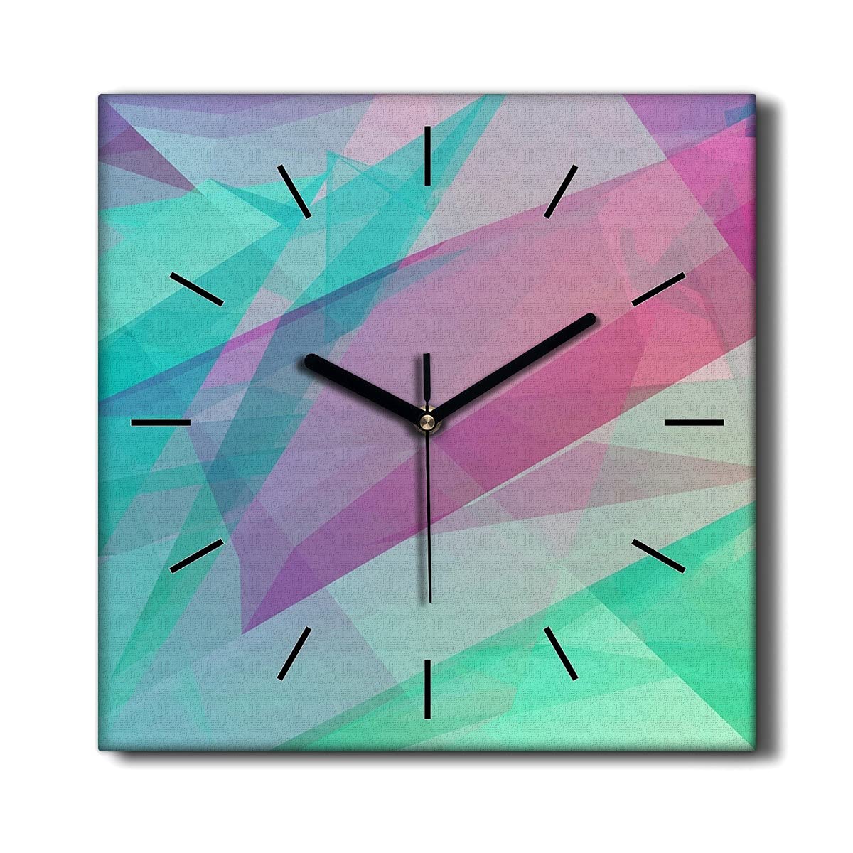 Horloge sur toile 30x30cm déco salon horloge murale lignes