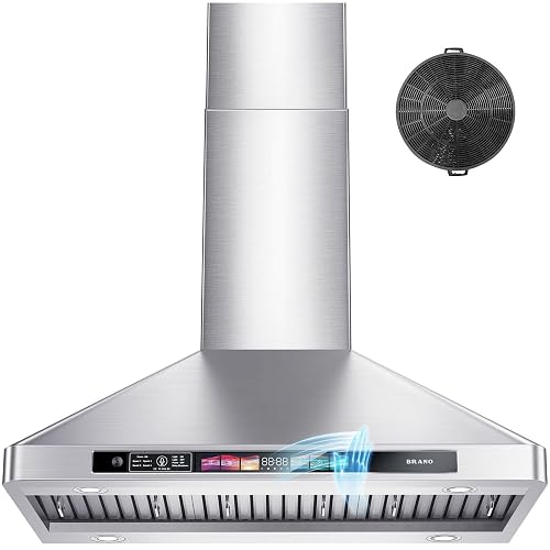 BRANO 36 Inch Wall Mount Range Hood 900 CFM