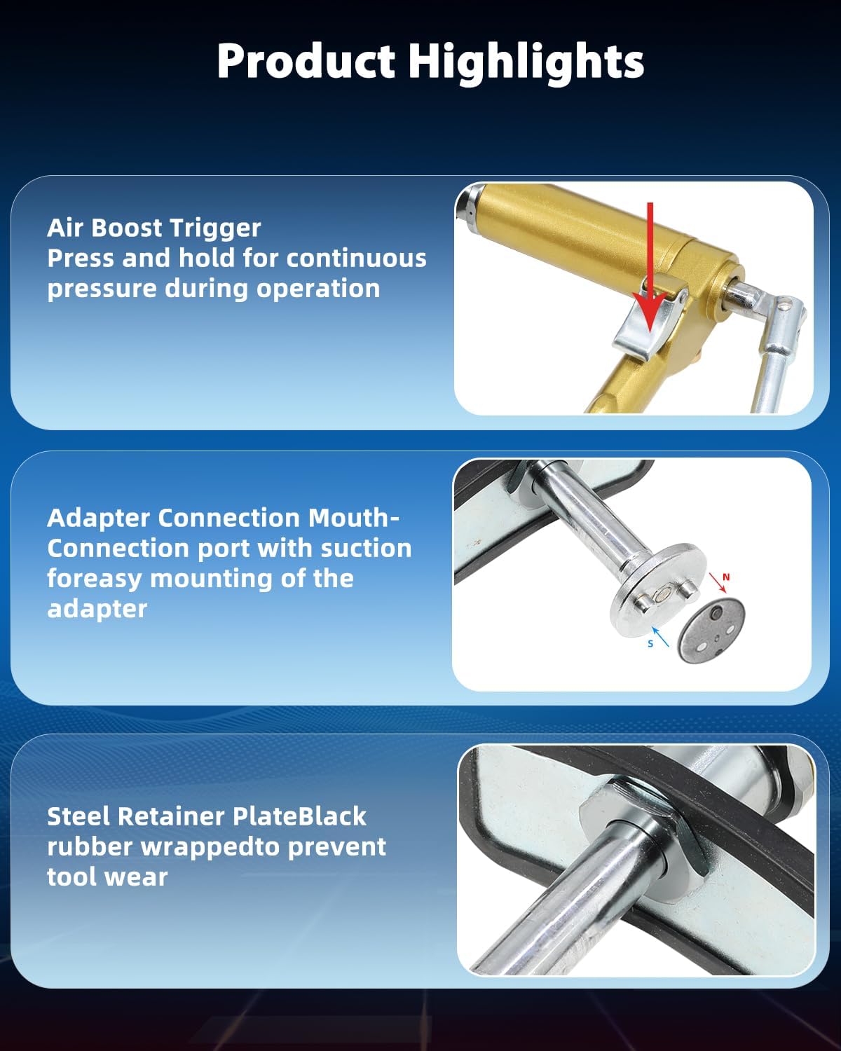 DPTOOL Kit di strumenti di compressione per pinza freno pneumatica da 23 pezzi, pinza freno pneumatico, pistone e cuscinetto per la regolazione della parte posteriore del vento, con adattatori da 22