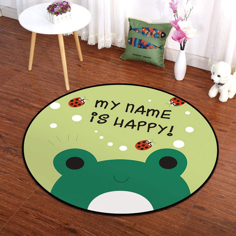 Tapis de jeu pour enfants en flanelle ronde 80cm tapis antidérapant de salon