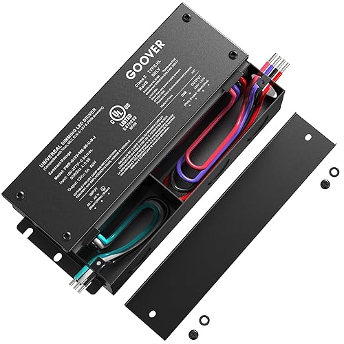 GOOVER Controlador LED regulable de 60 W, transformador AC 100V-277V a CC 12V, atenuación 5 en 1 ELVMLVTRIAC0-10V1-10V10V PWMpotenciómetro,