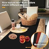 Vista 2 de Waterproof Wipeable Table Runner, Thick Farmhouse Table Runner, Dresser Runner, Rustic Table Runner for Kitchen Dining Room, Bedroom, Living Room