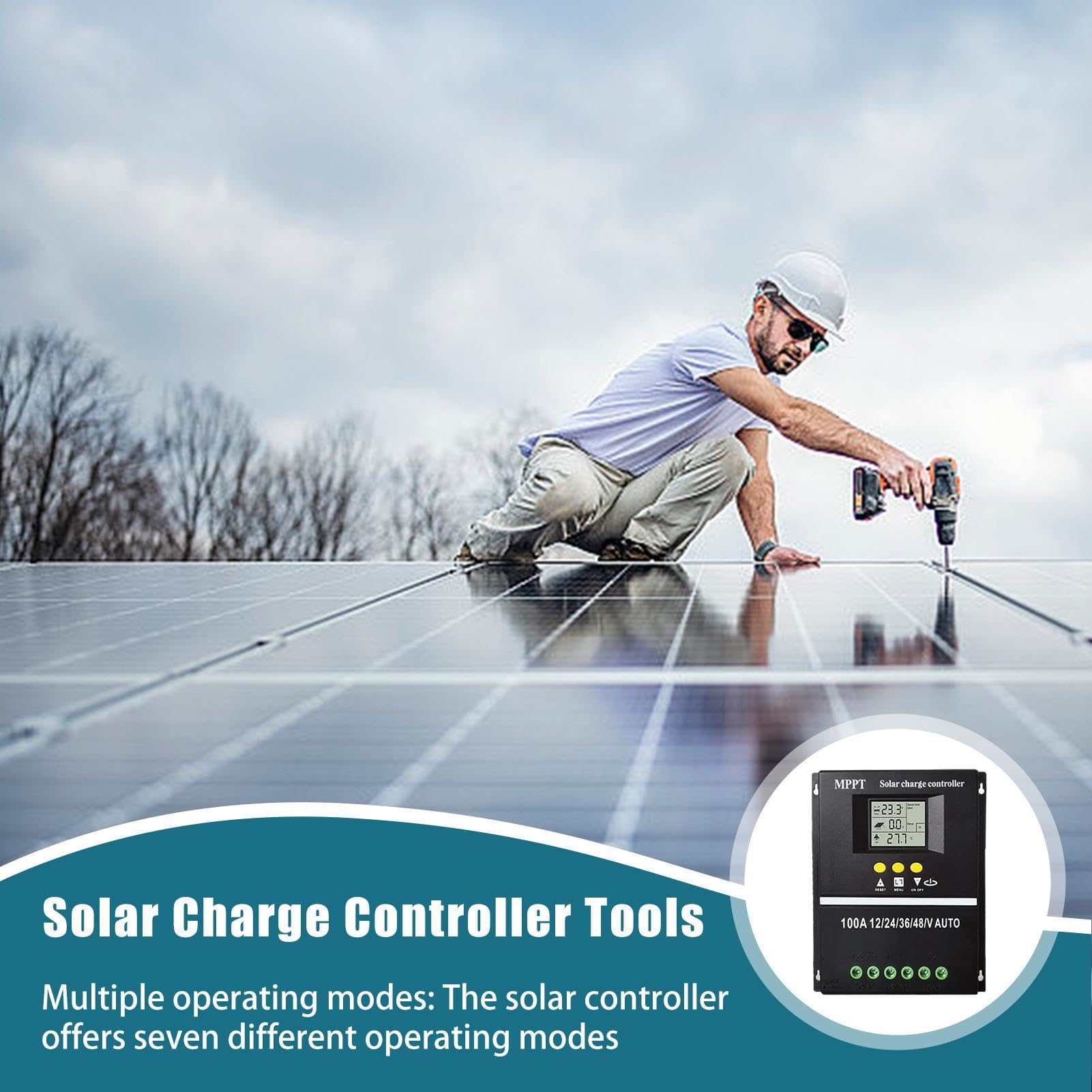 Regolatori di energia solare Ricarica efficiente, monitoraggio intuitivo | Regolatori di energia rinnovabile di protezione ambientale regolabile per il sistema solare, yacht, caravan, lampioni,
