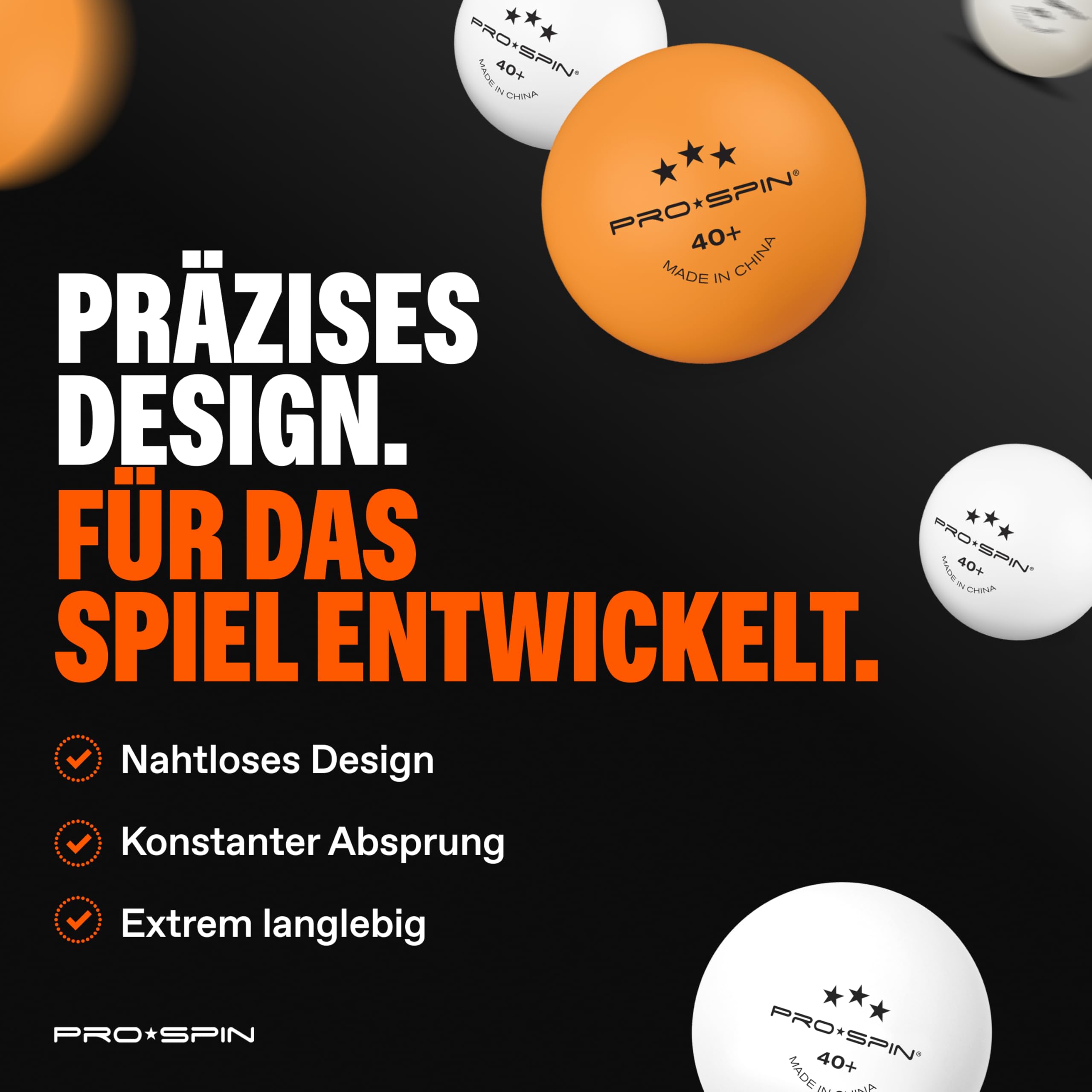 PRO-SPIN Tischtennisschläger – Hochleistungs-Tischtennis Set | Premium Tischtennisschlaeger, 3-Sterne-Tischtennisbälle, Kompakte Aufbewahrungstasche