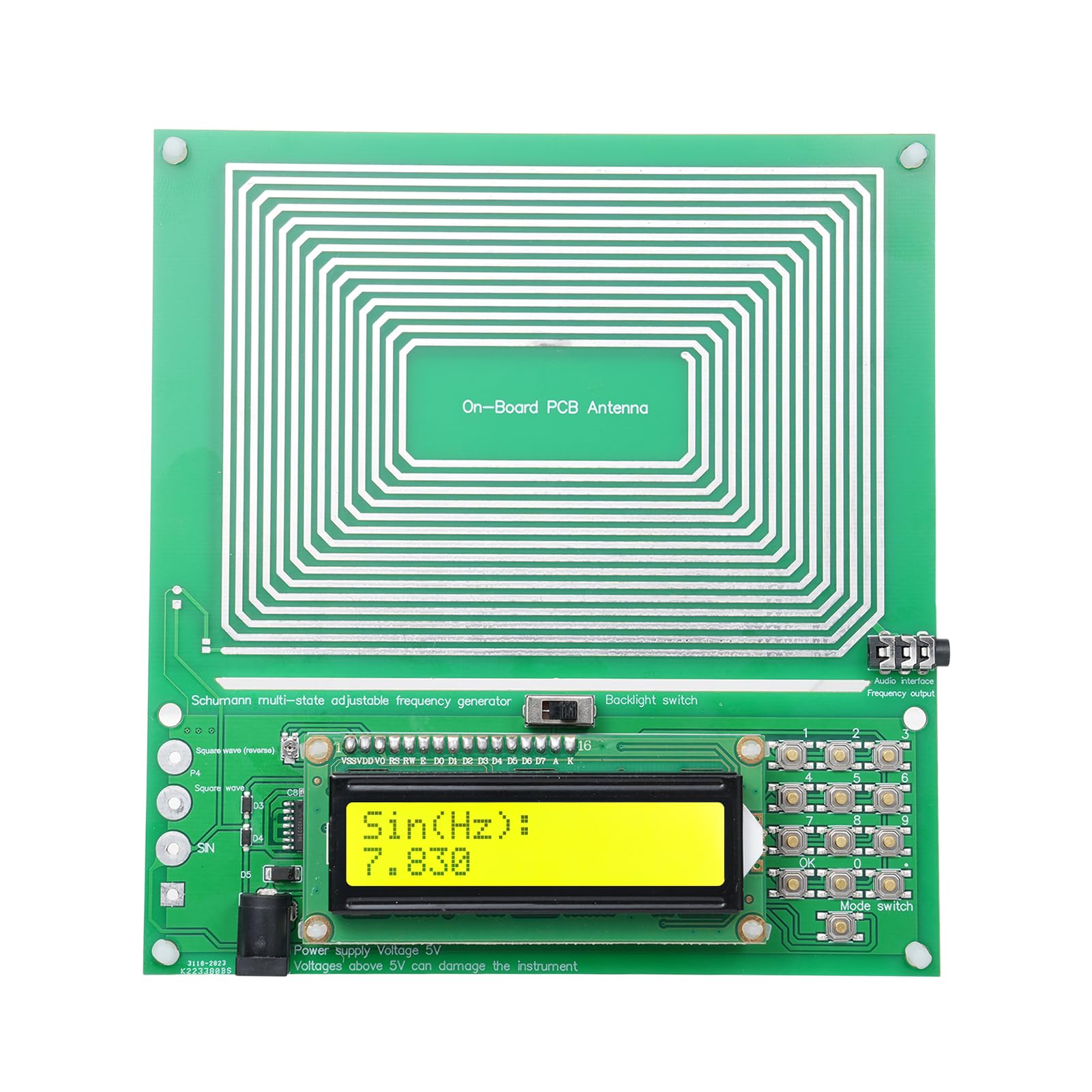 Weytoll DC 5V Adjustable 0.001Hz-200KHz 7.83Hz Schumann Resonance Ultra-low Frequency Pulse Wave Generator o Resonator Sine Wave