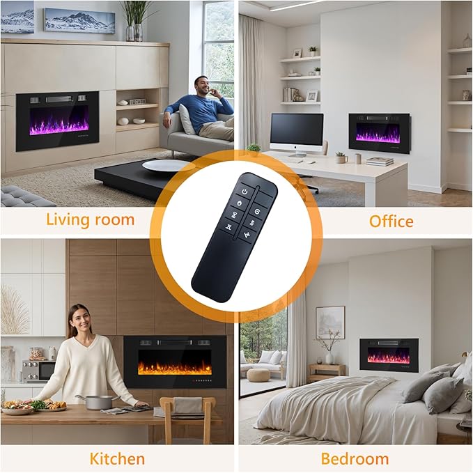 Chimenea Eléctrica Empotrable Ariiles 36 Pulgadas con Control Remoto miniatura 8