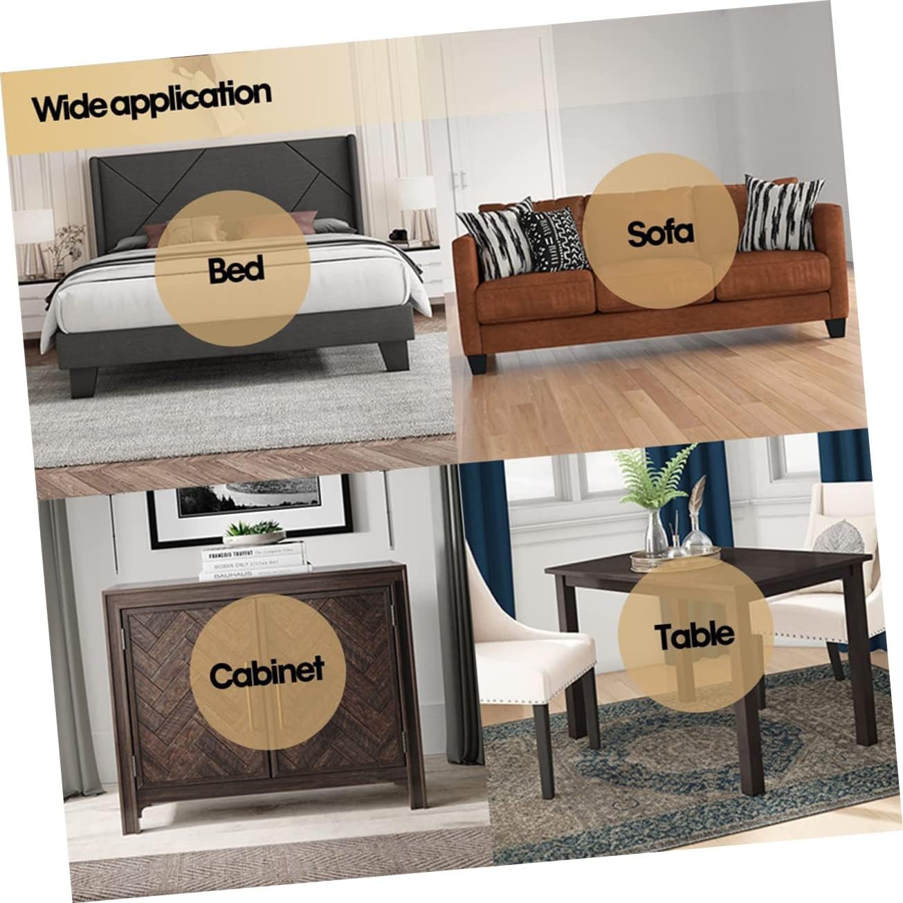 4pcs Furniture Risers Bed Couch Desk Elevators with Non-Slip Base Floor Protectors for Enhanced Storage and Stability Black Rubber Anti-Scratch Design