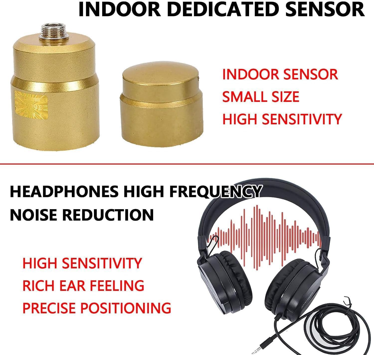 Sensor geofónico para Fugas de Agua, Detector de Fugas en tuberías subterráneas, Detector de Fugas en tuberías de Agua a Gran Profundidad (3 Metros), multifrecuencia