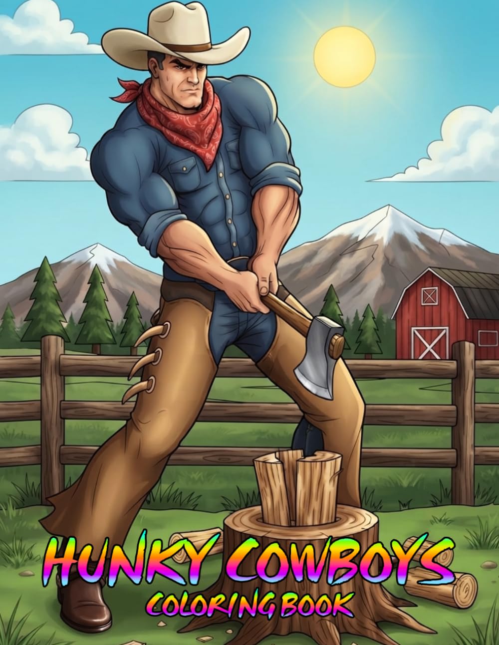 Hunky Cowboys Coloring Book: Adult Cowboy Coloring Book With 30+ Rugged, Handsome And Hunky Cowboy Coloring Pages For Relaxation And Stress Relief