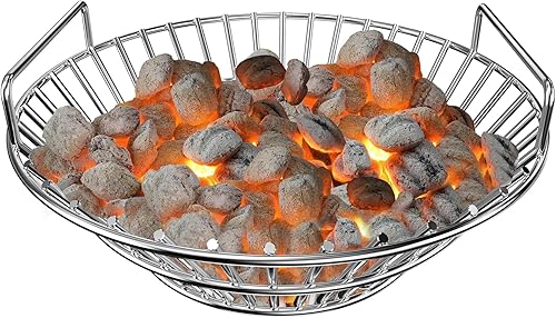 Canasta de cenizas de carbón de acero inoxidable Onlyfire se adapta a la parrilla grande BGE, Kamado Joe Classic y otras parrillas similares