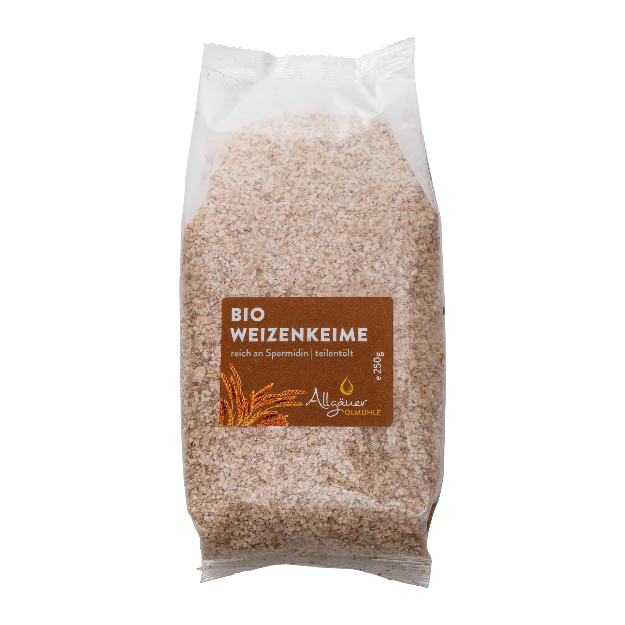 ALLGÄUER ÖLMÜHLE - Bio Weizenkeime, teilentölt | Superfood von Natur aus mit Spermidin. Weizenkeime ideal fürs Frühstück mit Müsli, Joghurt oder Obstsalat. Vegan | 250g