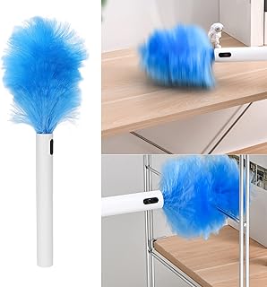 Electric Feather Duster, 360° Rotatable Dust Cleaning Brush Super Strong Electrostatic Adsorption Dust Collector, No Dead Corner Feather Duster for Window Furniture Car Computer Dust Cleaning
