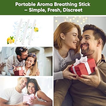 Lemon Aroma Breathing Sticks, 3-Pack – 117x10mm, Refreshing & Nicotine-Free with Authentic Draw