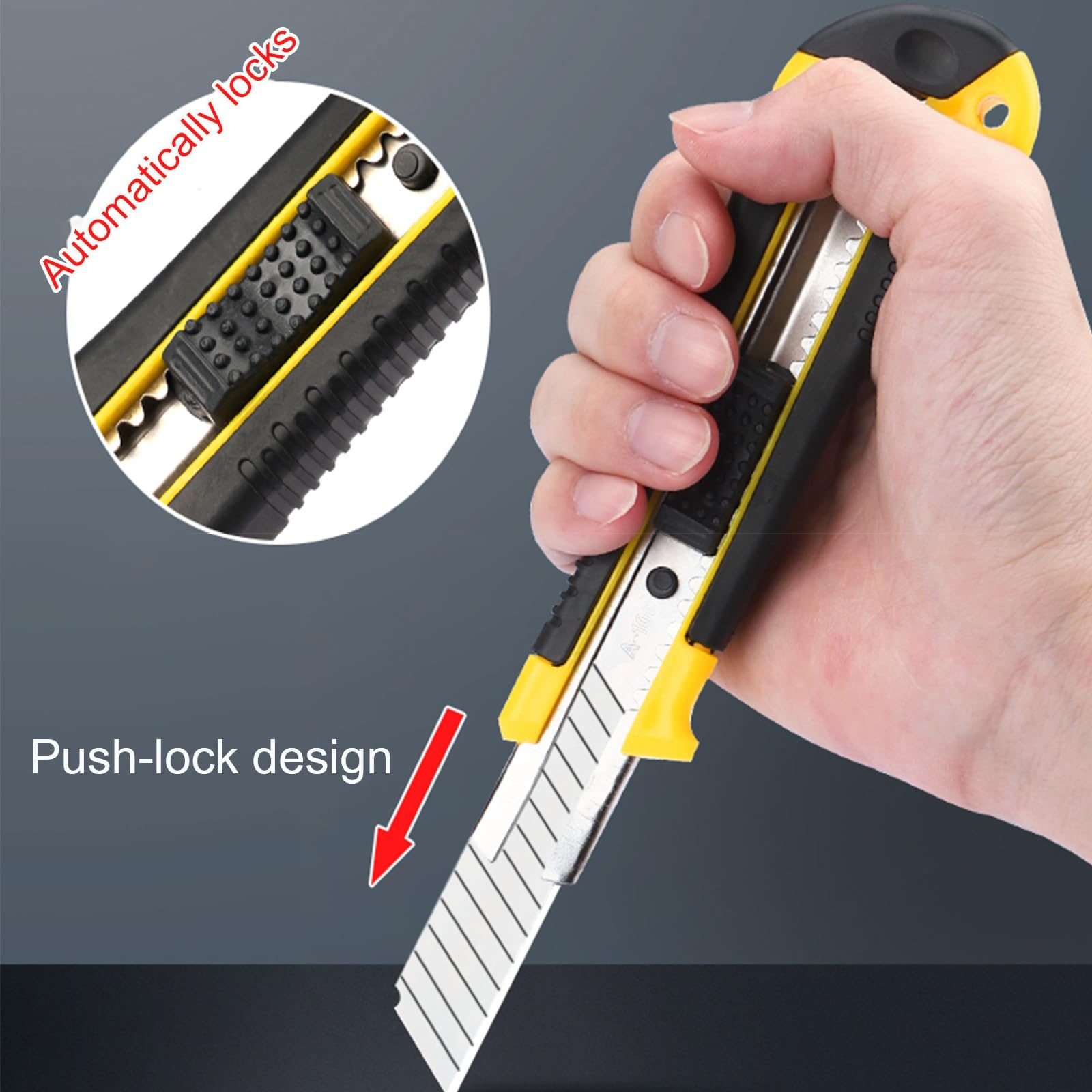 Cutter, Cutter de Seguridad, con Mango de Empuje Bloqueable, Mango Cómodo, for Oficina, Hogar, Manualidades, Pasatiempos, Cartón(20)