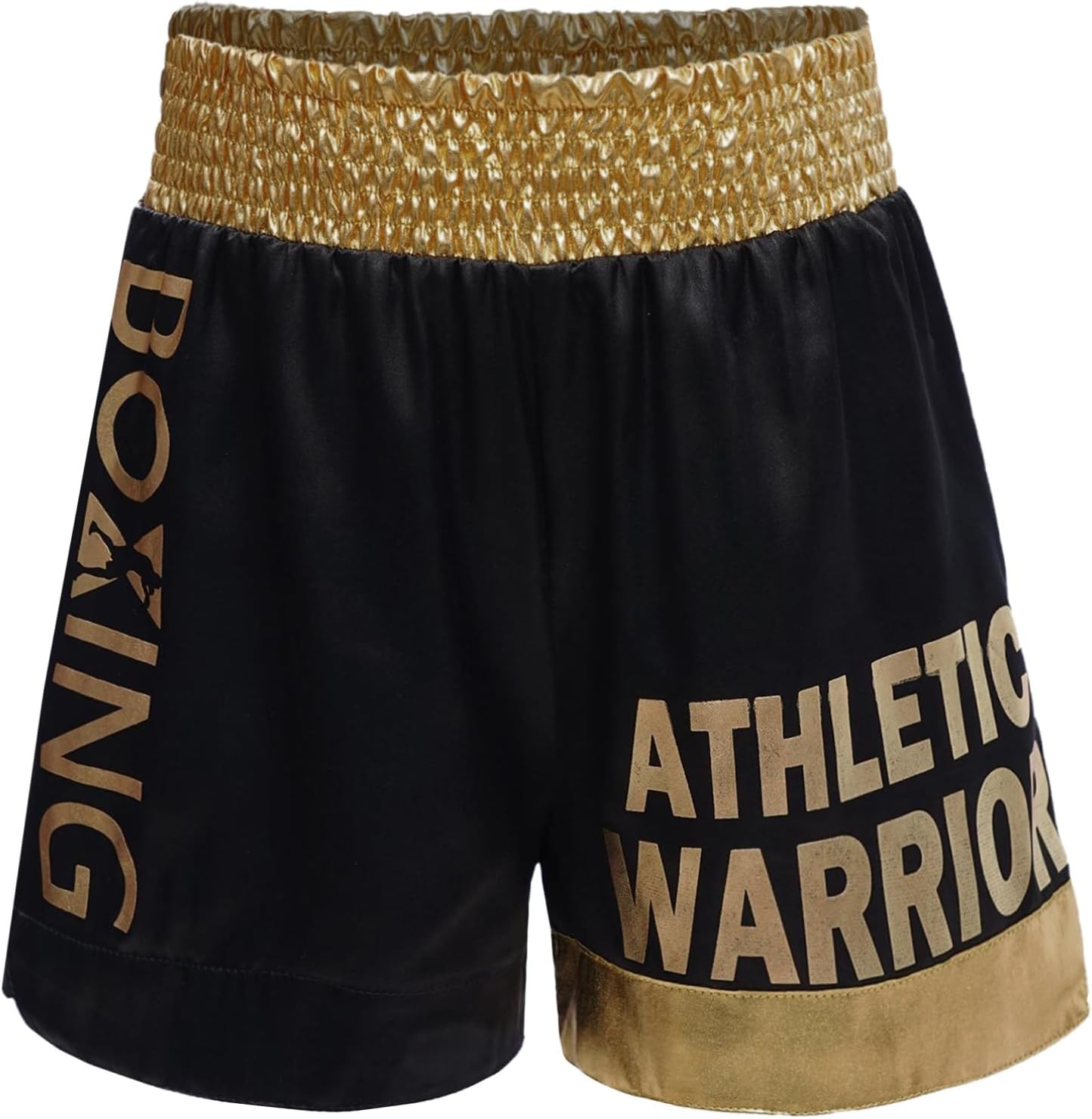 YiZYiF Kids Boys Boxing Kickboxing Muay Thai Shorts Letter Printed Side Slit Boxer Trunks Bottoms