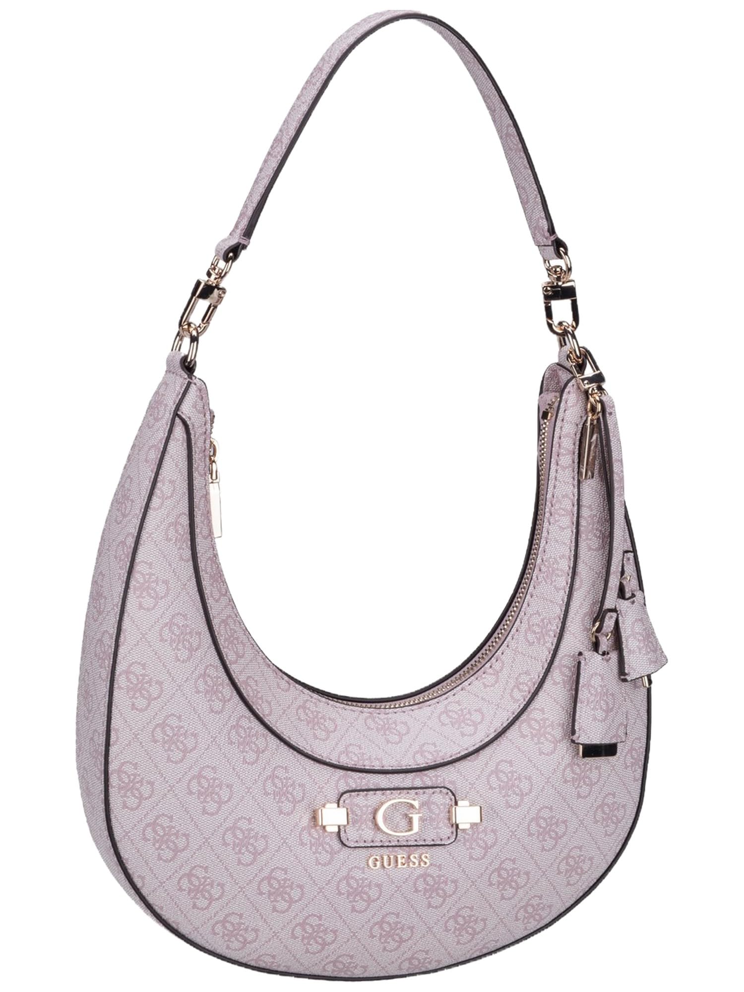 GUESS Torba na ramię Lindsey Hobo Orchid Logo stary róż