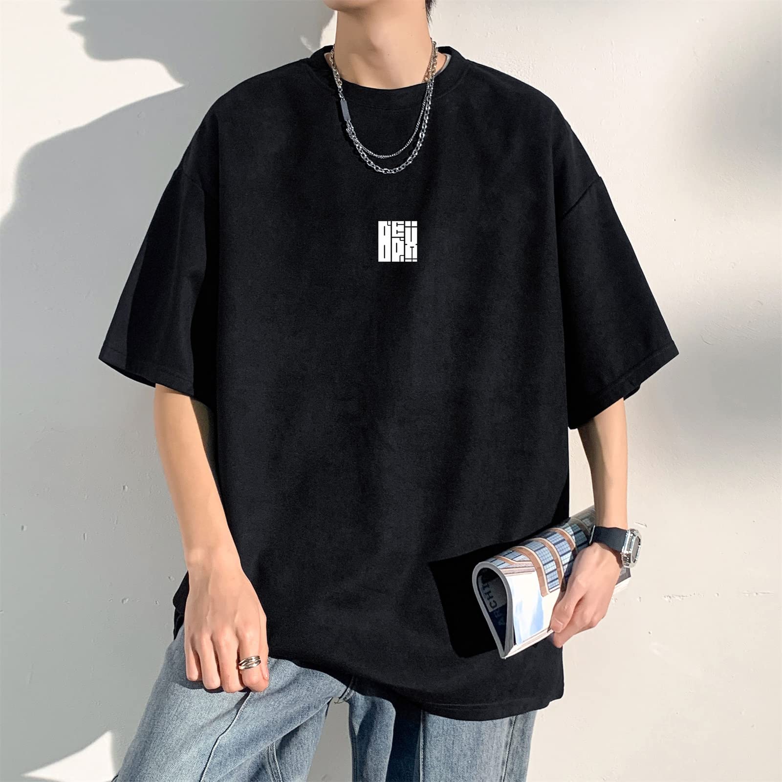 Męska koszulka Streetwear Harajuku topy koszulka z krótkim rękawem i okrągłym dekoltem