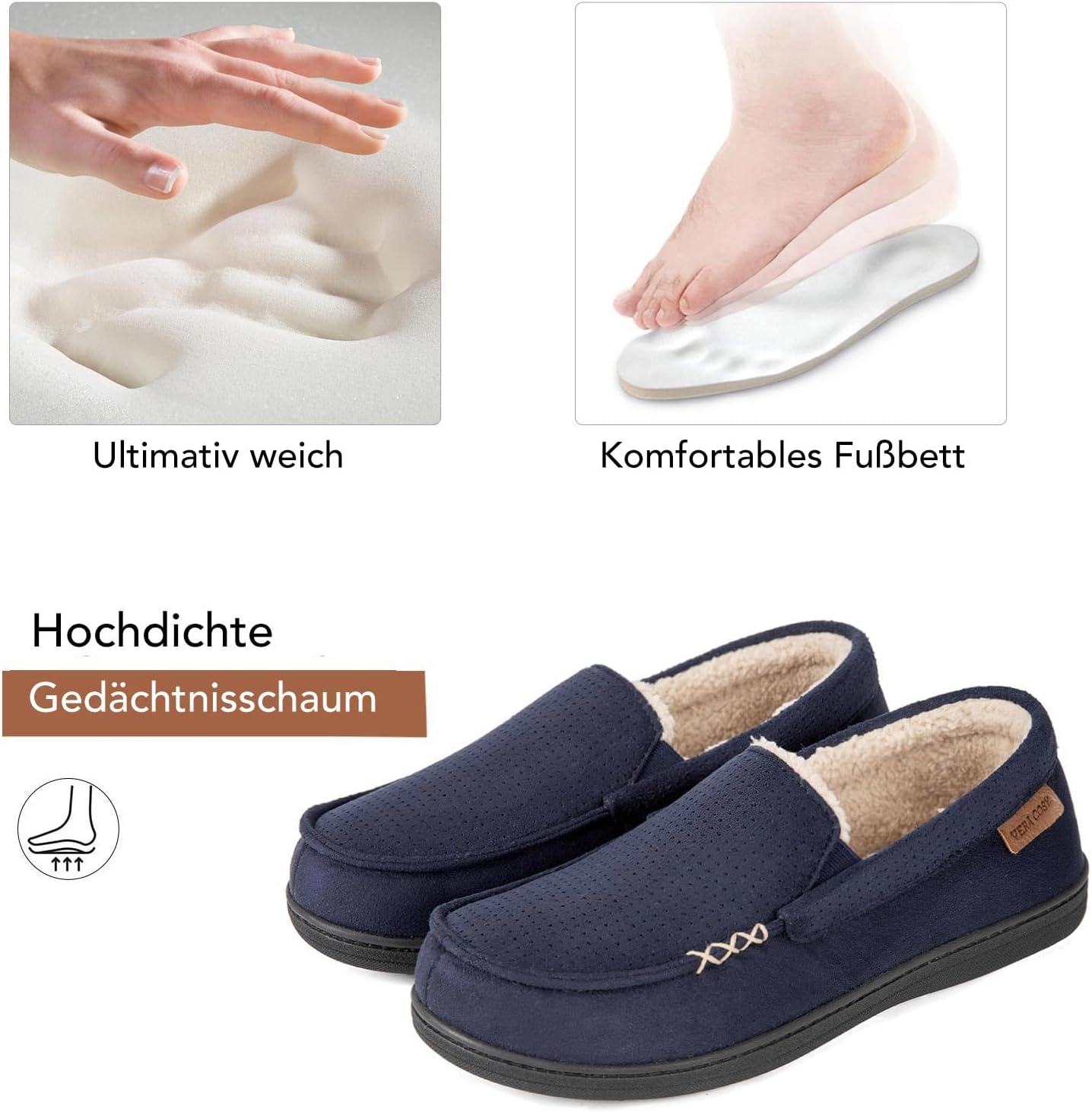 VeraCosy Men's Comfy Suede Memory Foam Moccasin Slippers Warm Sherpa Lining House Shoes with Anti-Skid Rubber Sole 6 71VfOnYVeQL. AC SL1500