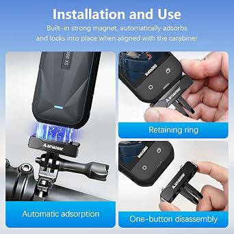 AMAZEAR Magnetic Quick-Release Mount for Insta360 X6 (2 Pack), Insta 360 Accessories QR Adapter Holder with Go-Pro Mount for Insta360 X6 / X5 / X4 Air/Ace Pro/Ace Pro 2, Black