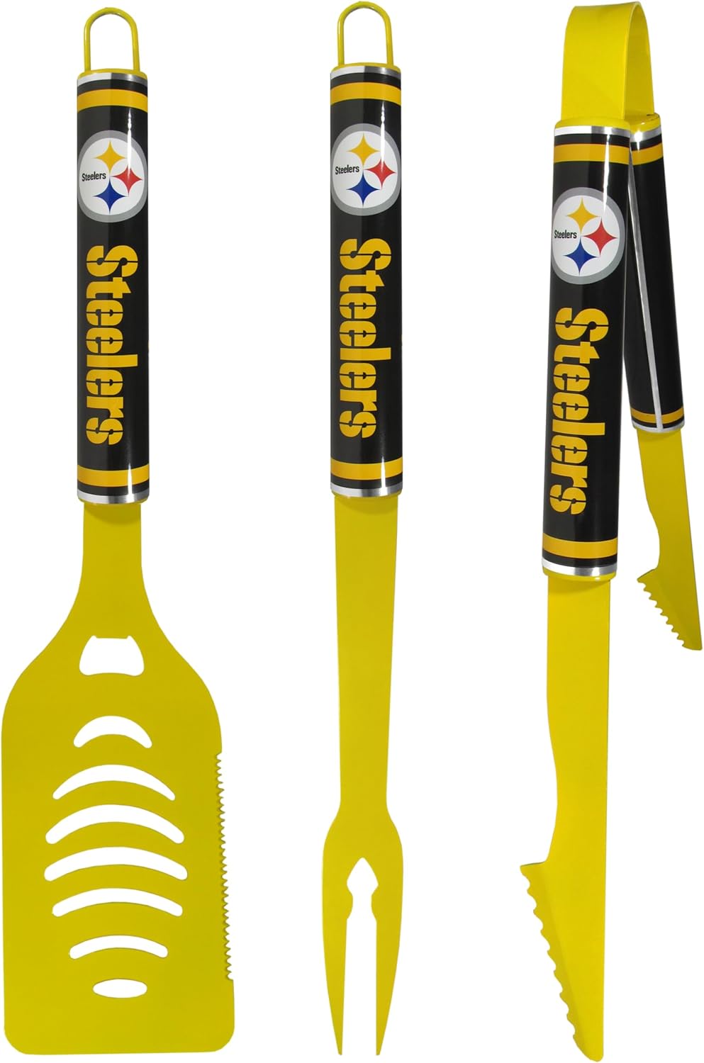 Siskiyou Sports NFL Pittsburgh Steelers 3 pc Color BBQ Tools, One Size, Team Colors