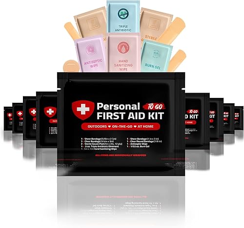 Kit de primeros auxilios portátil de tamaño de viaje, paquete de 10 unidades, perfecto para el hogar, oficina, automóvil, escuela, negocios, viajes,