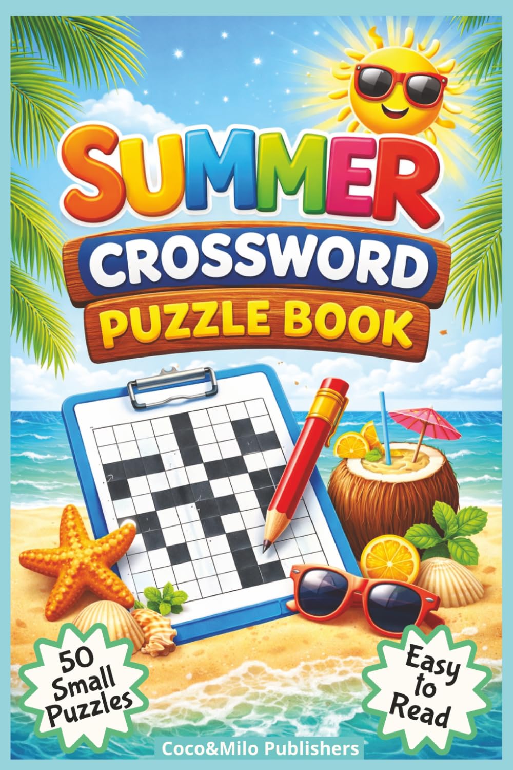 Summer Crossword Puzzle Book: Relaxing Summer Crossword Puzzle Book with Summer vibes about, places, weather and objects |With Easy To Read Print | For Adult, Seniors and Teens | 6x9 inches, 100 pages
