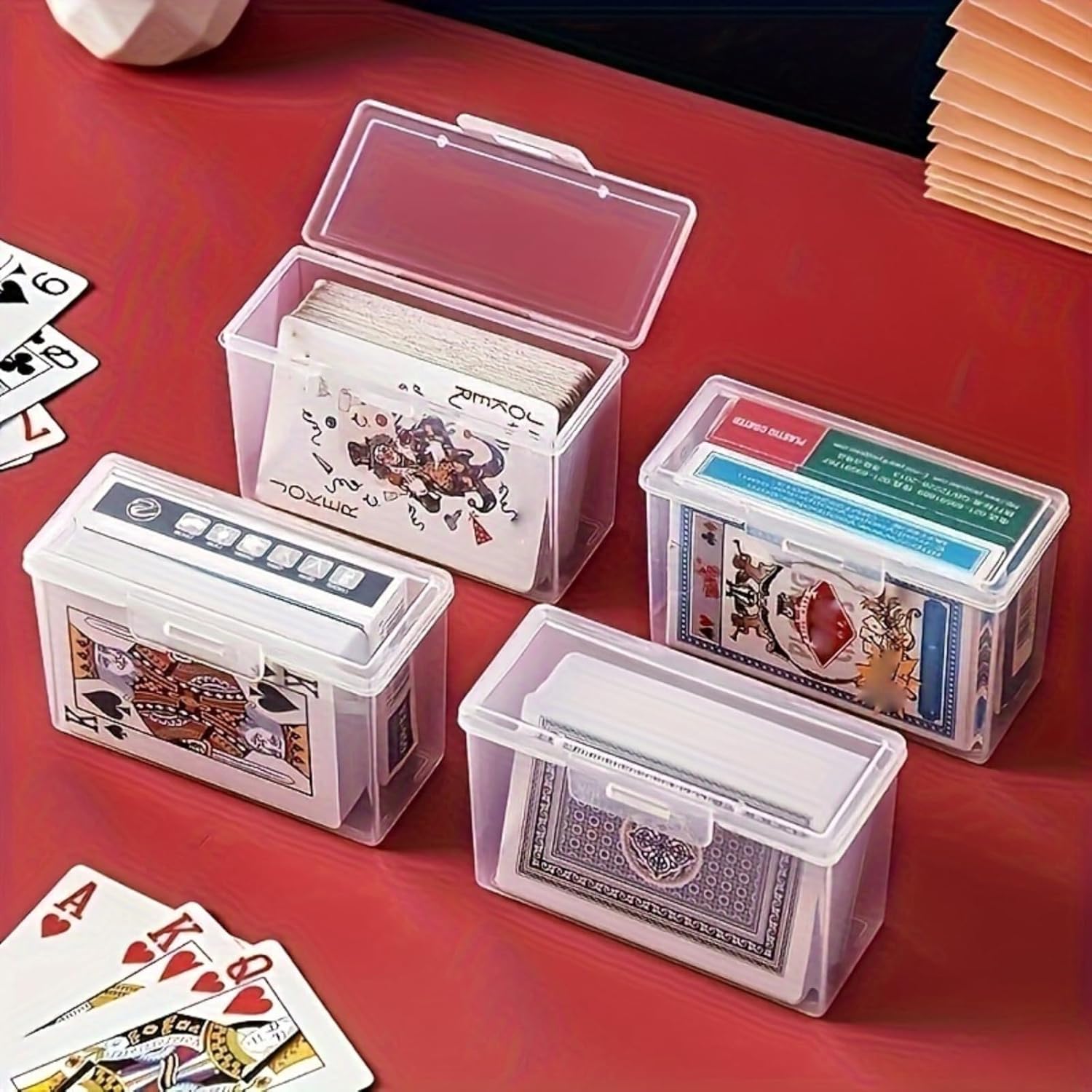 Transparent Plastic Playing Card Storage Box, Durable Organizer Case for Poker, Magic Cards, Lightweight