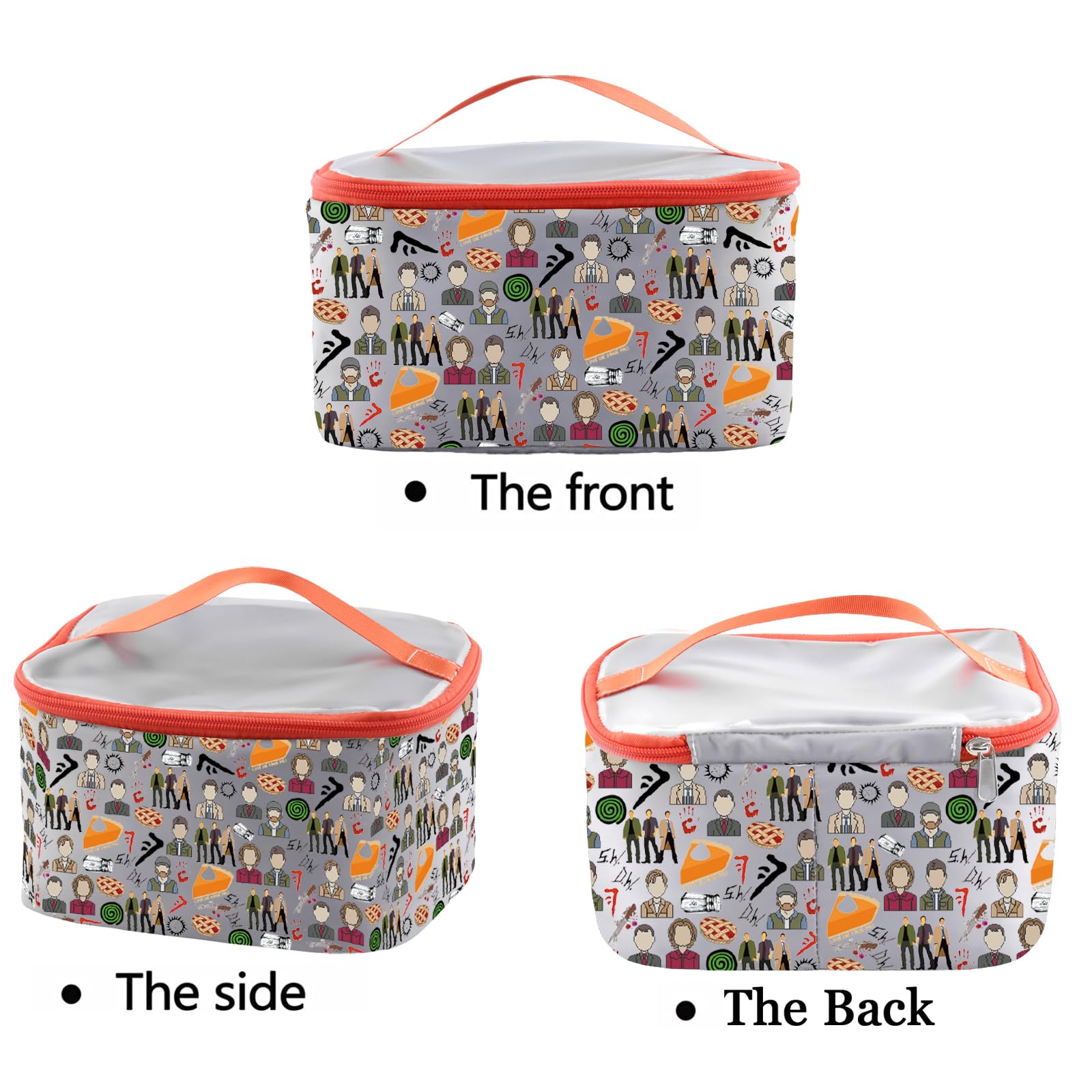 PXTIDY SP Natural Merch Classic Tv Show Inspired Makeup Bag Organizer Winchester Brothers Tv Show Cosmetic Bag - Image 4