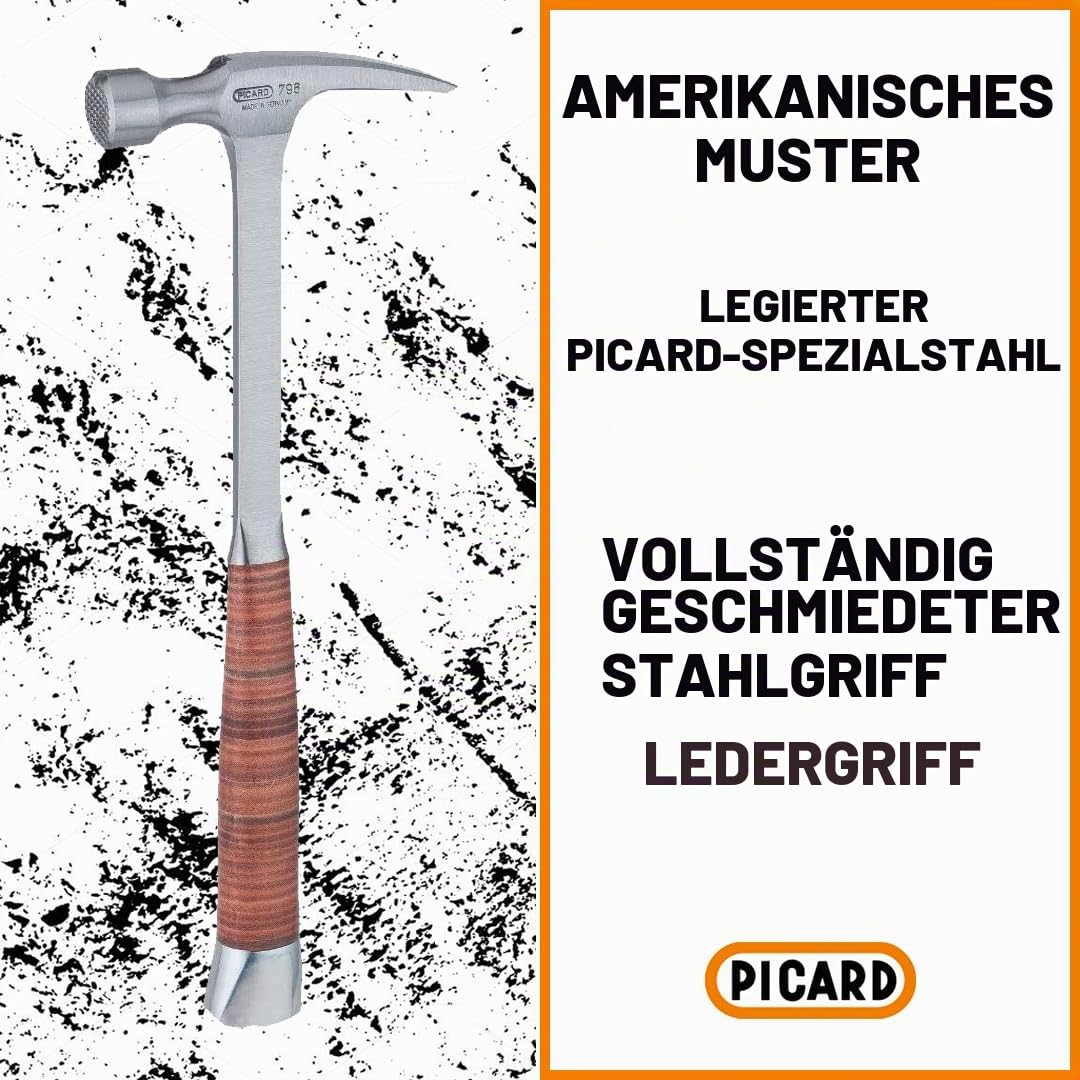 PICARD 0079610-22 Framing-Hammer (mit Ledergriff)