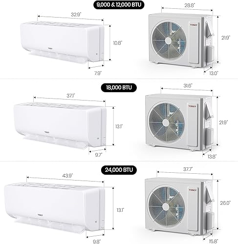 Miniatura 9 de TOSOT Aire acondicionado mini-Split de 9,000 BTU, sistema de calefacción de unidad de CA con inversor sin conductos habilitado para Wifi, compatible
