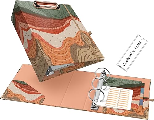 Carpeta pequeña de 2 pulgadas, 3 anillos para papel de 5.5 x 8.5 pulgadas, bonita carpeta pequeña de tres anillos con separadores de 5 pestañas y