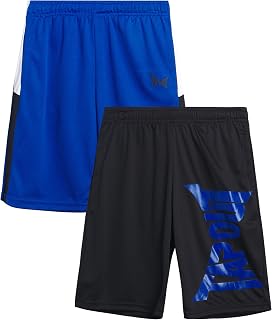 Boys' Athletic Shorts - Active Performance Wrestling Gym Shorts (2 Pack)