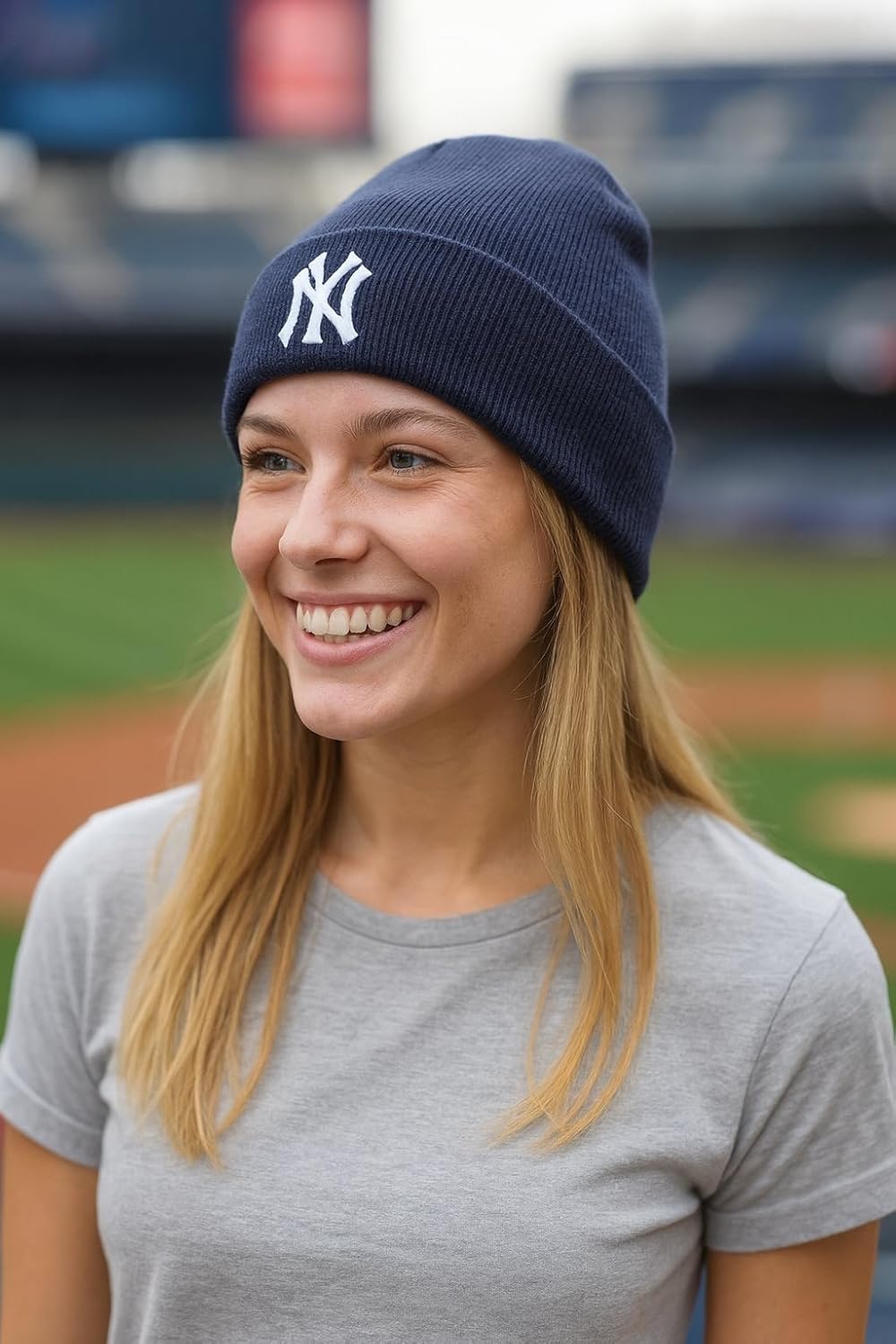 Officially Licensed New York Navy Baseball Cuffed Knit Beanie Hat Classic Edition NY Team Logo Embroidered Blue Cap - Image 3