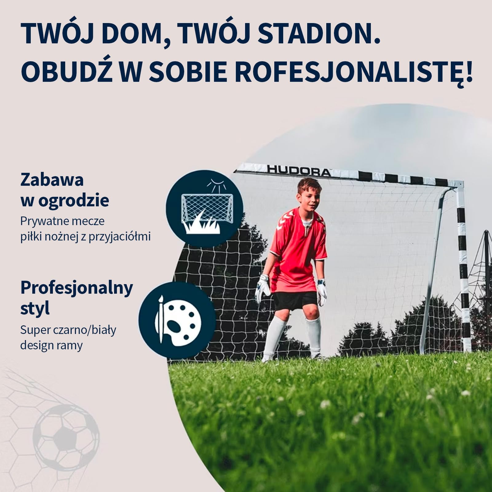 Hudora 76903 - Porta da Calcio Stadion, Altezza 200 cm