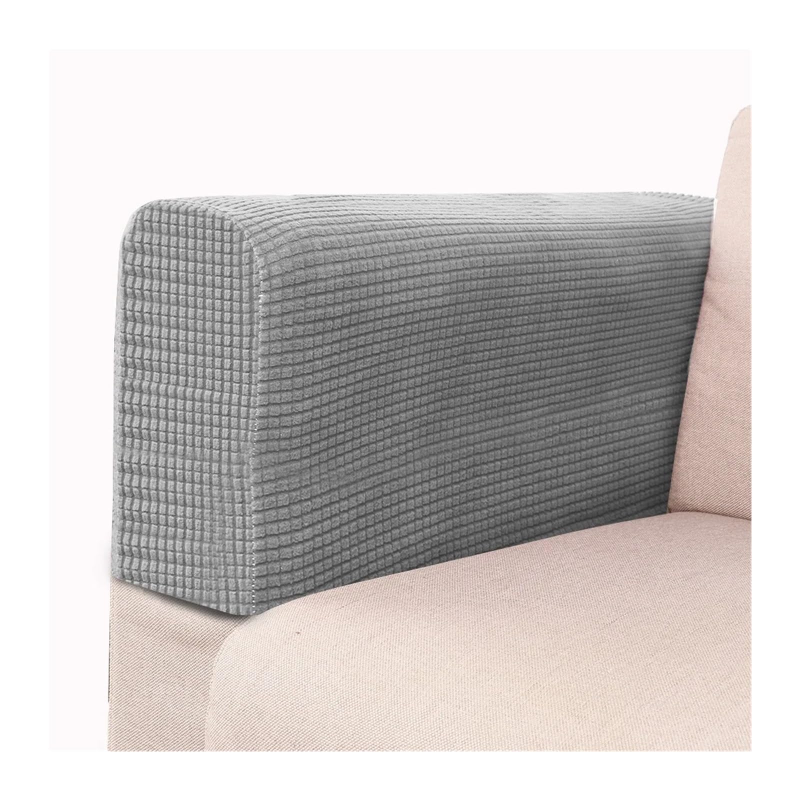 Dsfihjo Light Grey Sofa Arm Covers 2Pcs/Set Shake Fleece Solid Color Elastic Dustproof Sofa Armrest Glove Decoration(Light Grey)
