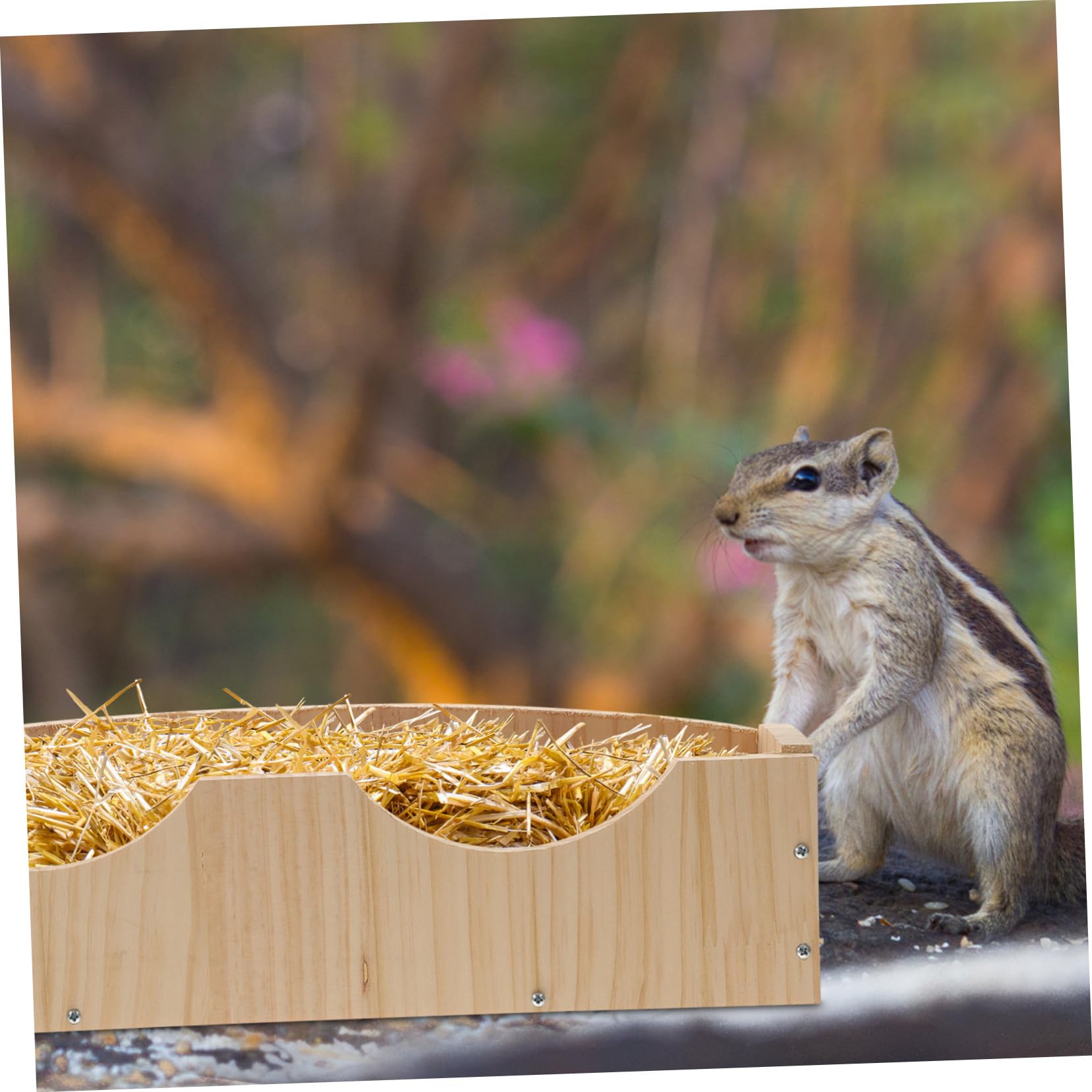 Holz Heuraufe mit Fixator für Meerschweinchen und Hamster Großer Futterspender zum Aufhängen Hält den Käfig Sauber und Ist Langlebig