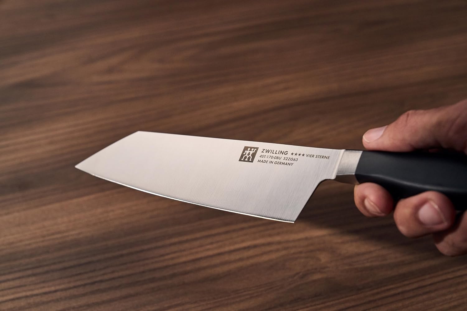 ZWILLING Bunka 4-Star Chef's Knife 17 cm, Stainless Special Steel, Plastic Handle, Ice Hardened Blade, Black, Made in Germany