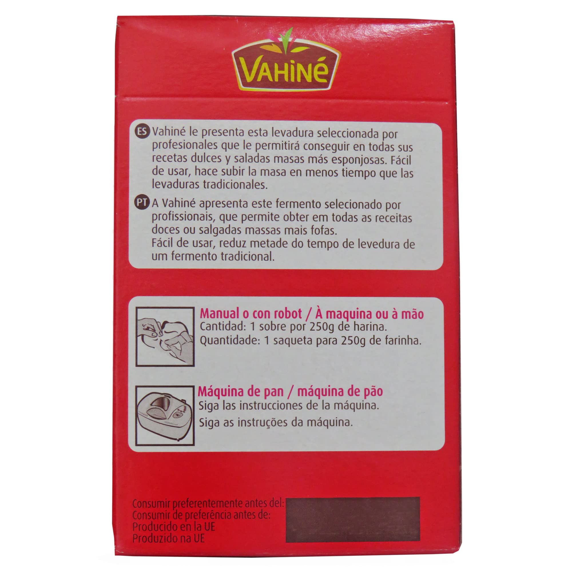 Levadura de Panadería Super Rápida VAHINE 18,4g para Pan, Bollos, Pizza
