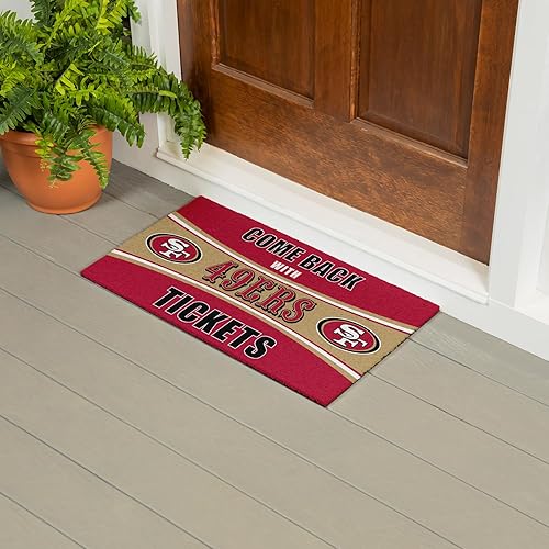 Miniatura 2 de Team Sports America NFL San Francisco 49ers  Entrada interior y exterior  28 x 16 pulgadas  Parte trasera antideslizante  Tapetes de bienvenida