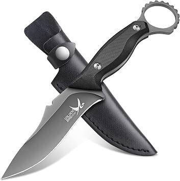 Golden Bird Fixed Blade Knife with Leather Sheath