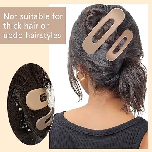 Miniatura 6 de 12 pinzas planas para el cabello, pinzas planas para cabello fino, pinzas de garra mate para mujeres, pinzas de cocodrilo de 3 tamaños, accesorios