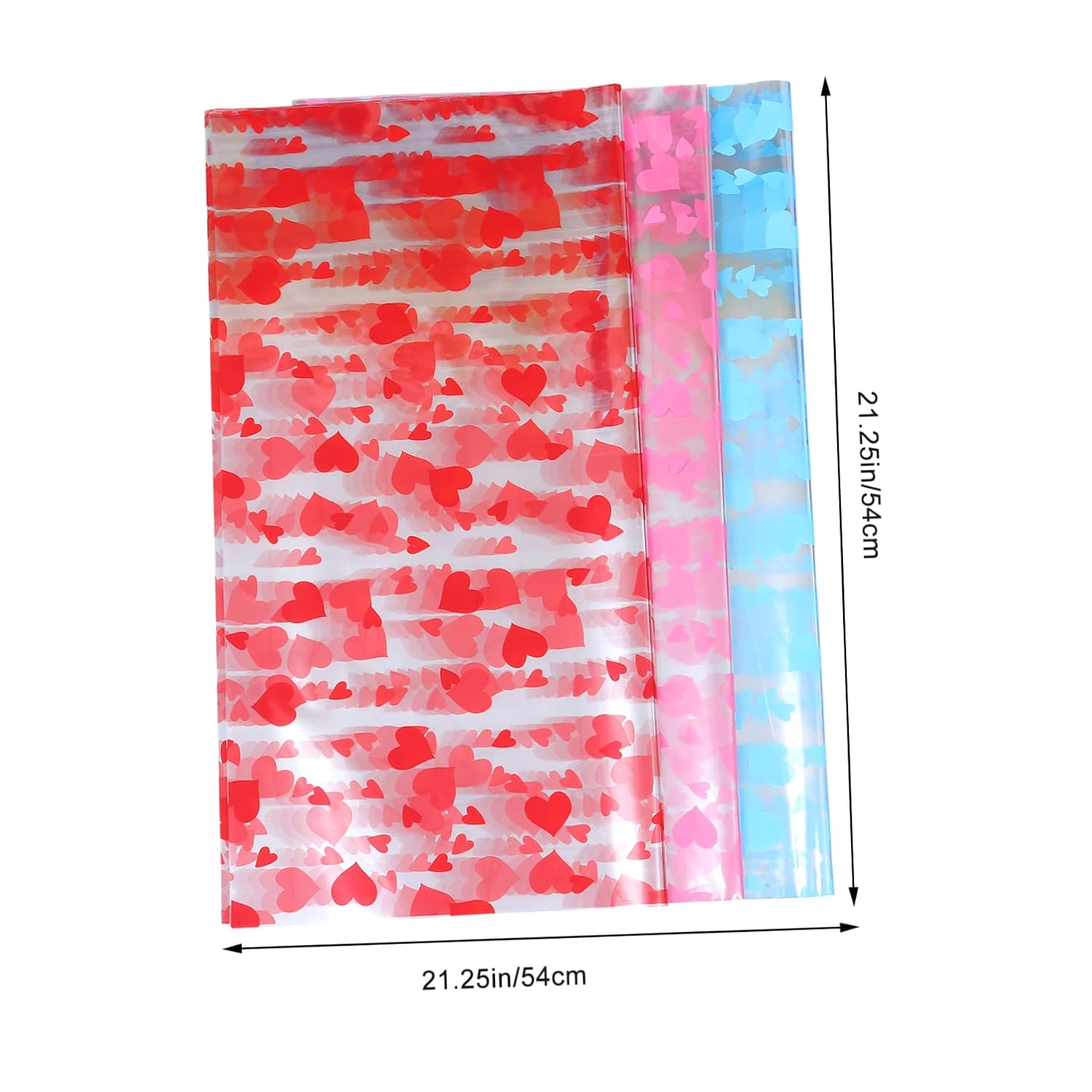 TEHAUX Heart Pattern Flower Wrapping Paper Includes and Floral Wrappers for Bouquets for Weddings Birthdays and Special Occasions