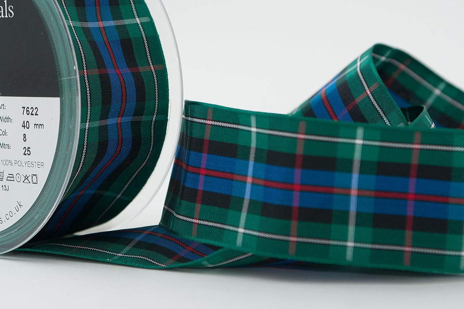 Berisfords 7622/40/08 40mm x 25m reel of Rose Tartan Ribbon, 10.4 x 10.4 x 4.4 cm - Image 3