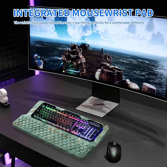 Keyboard Stand for Desktop, Keyboards Wrist Rest, Ergonomic Keyboards Holder for Easy Typing Working, Wrist pad for Keyboards with Comfortable Wrist Rest for Keyboard Marble Green