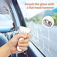 Vista 9 de Martillo de seguridad para automóvil, herramienta de escape de emergencia 3 en 1 con cortador de cinturón de seguridad, martillo de escape