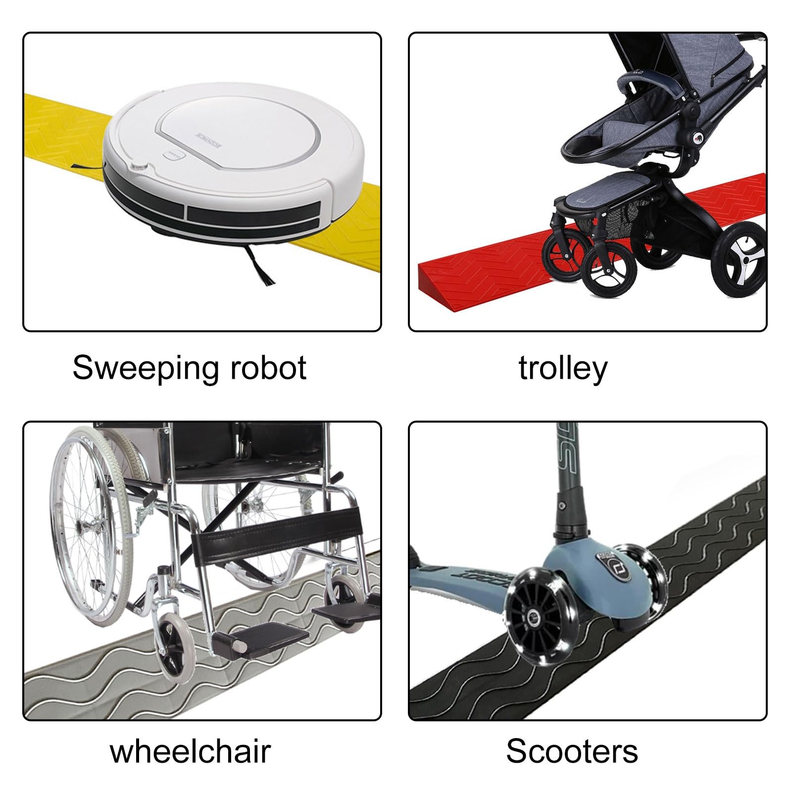 Rampa dla osób niepełnosprawnych, rampa motocyklowa, rampy samochodowe, robot zamiatający do skuterów do wnętrz wózków inwalidzkich, do zamiatania robota, rowerów, skuterów (kolor: czerwony, rozmiar:
