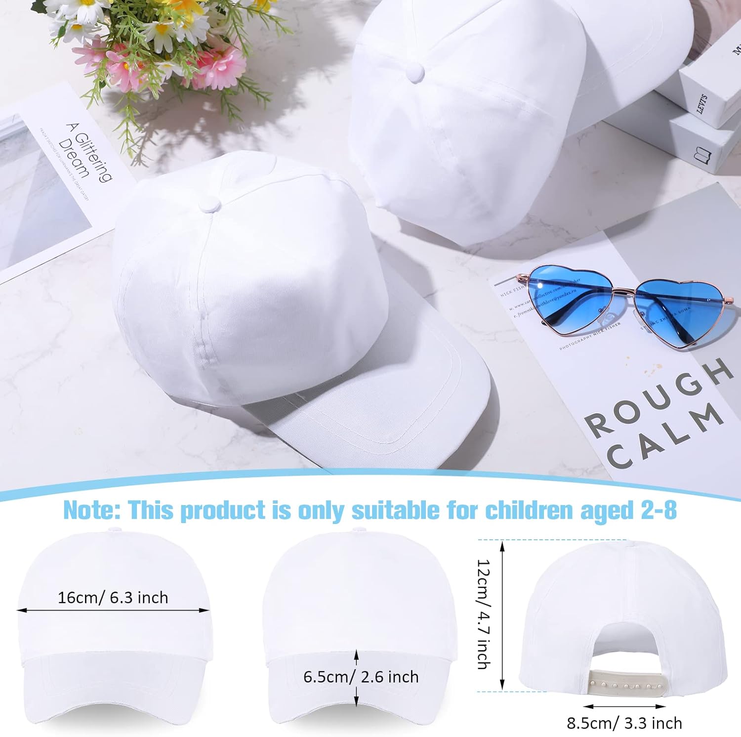 JaGely 30 Pcs DIY Baseball Caps Creative Painting Adjustable Outdoor Sports Caps for Camp, Birthday Party, Painting, Activity - Image 2