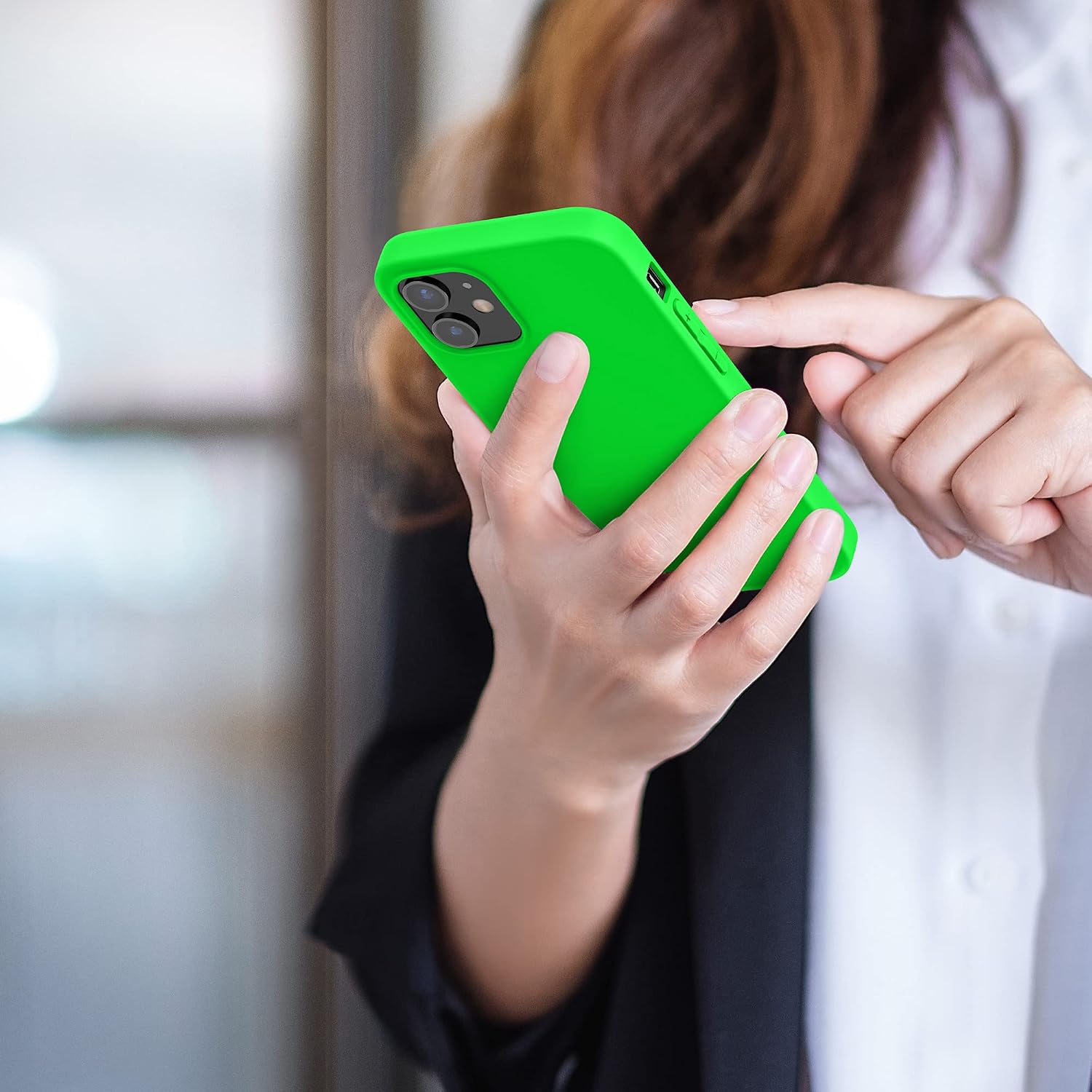 kwmobile Case Compatible with Apple iPhone 12 Mini Case - Soft Slim Protective TPU Silicone Cover - Neon Green