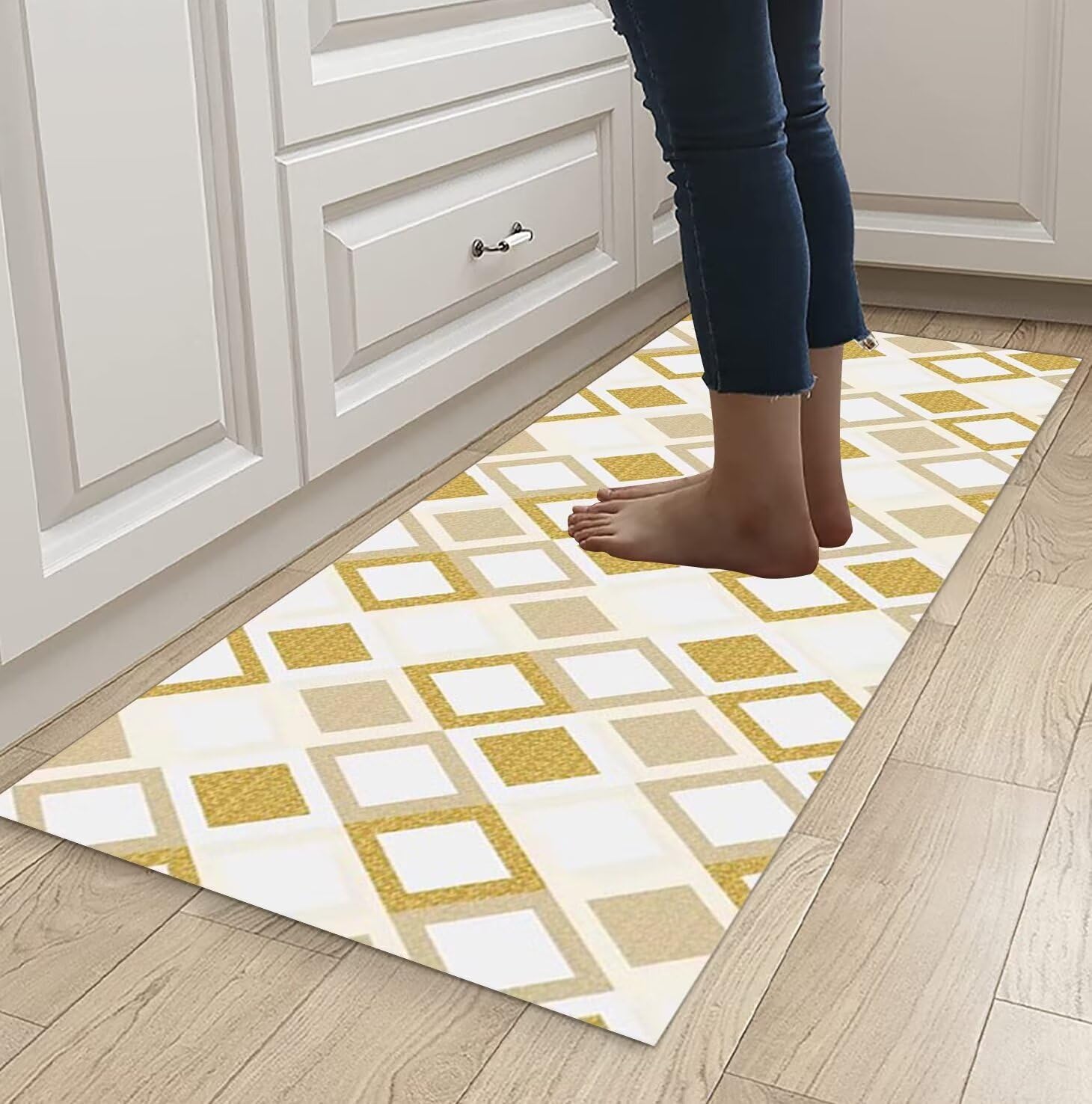 Tapis De Couloir Antidérapant ANRO - 40x60 Cm, Polyester, Lavable, Personnalisable